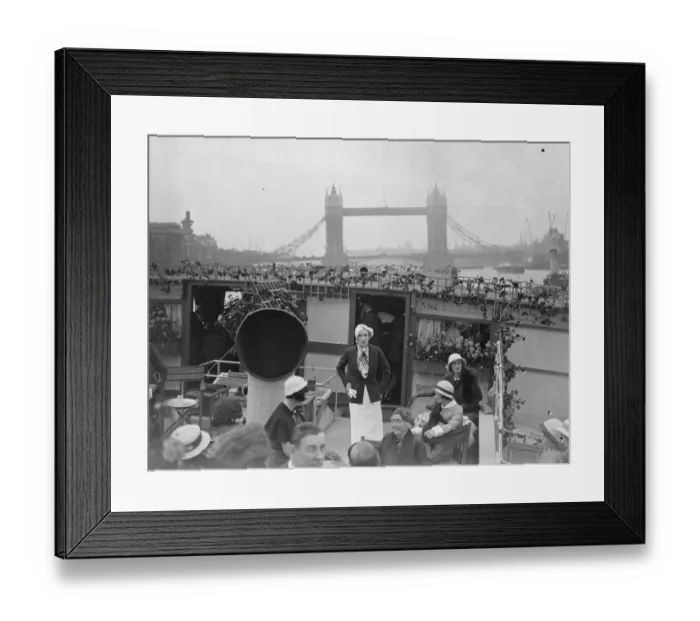 Framed Print : Scenes on board showboat on Thames. Mannequins displaying beach wear Framed Print : Scenes on board showboat on Thames. Mannequins displaying beach wear