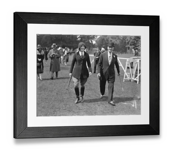 Framed Print : Ranelagh ladies sports. Miss Poulton White and Sir George Hastings. 7 June 1930 Framed Print : Ranelagh ladies sports. Miss Poulton White and Sir George Hastings. 7 June 1930