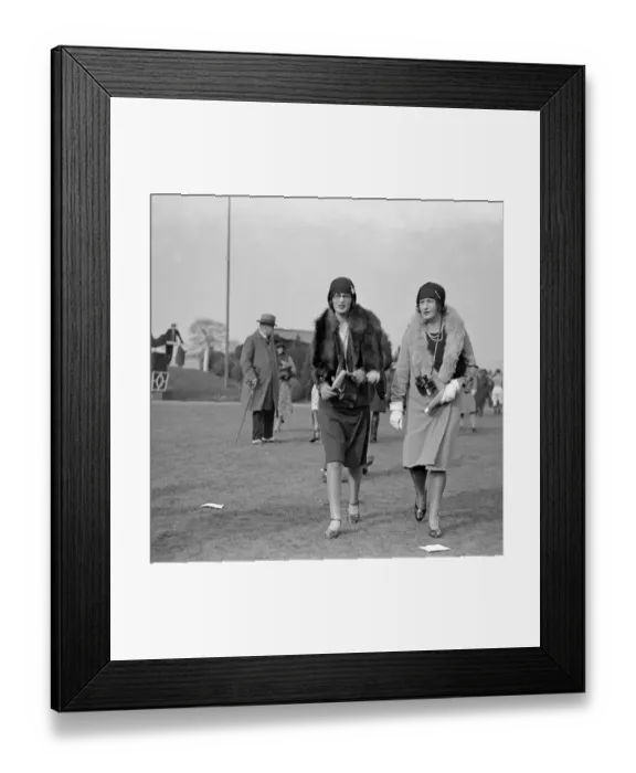 Framed Print : At the Cheltenham National Hunt Race Meeting - Miss and Mrs A D McAlpine. 12 March