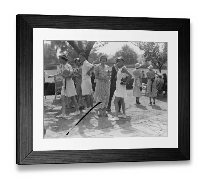 Framed Print : Lady Crossfields tennis club party at Highgate Mr and Mrs H W Austin 8 July 1935