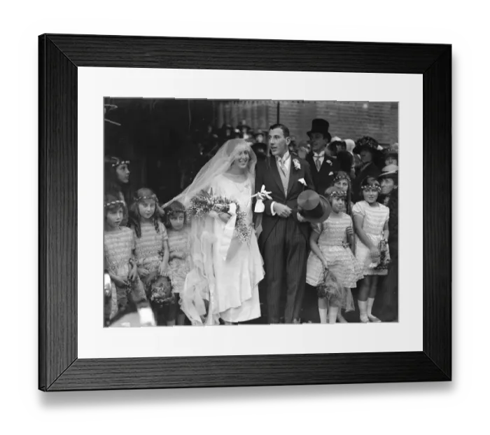 Framed Print : Wedding of Mr G Hs Edgar and Miss E V Samuel, at the west end Synagogue The bride Framed Print : Wedding of Mr G Hs Edgar and Miss E V Samuel, at the west end Synagogue The bride