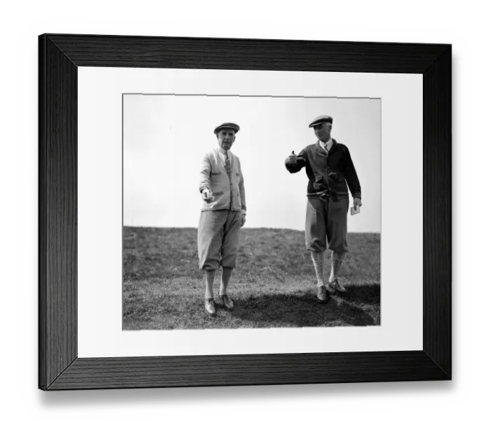 Framed Print : Parliamentary Golf Tournament at Sandwich. Dord Hawke and Sir John Simon. Simon Framed Print : Parliamentary Golf Tournament at Sandwich. Dord Hawke and Sir John Simon. Simon