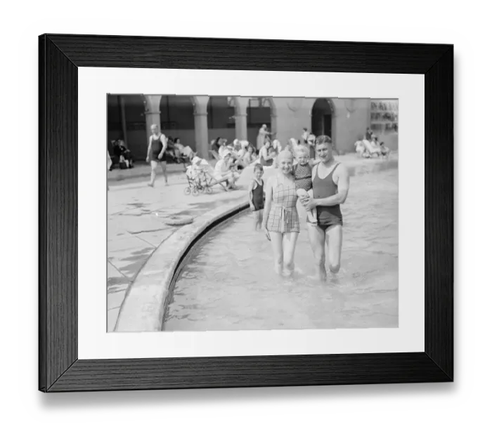 Framed Print : At Finchley Open Air Baths Frank Mose ( Arsenal Football Cub ) with his wife