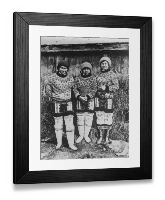 Framed Print : Summer suits in Greenland Three girls at Umanak, Greenland, in summer rig 7 January Framed Print : Summer suits in Greenland Three girls at Umanak, Greenland, in summer rig 7 January
