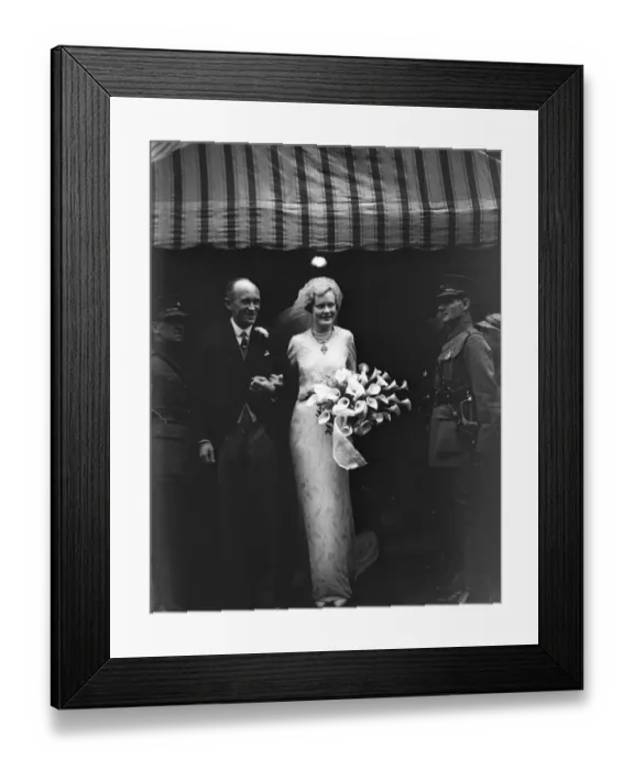Framed Print : Wedding of Major James Hare, ( 60th rifles ) and Miss Diana Woodroffe at Holy Trinity Church