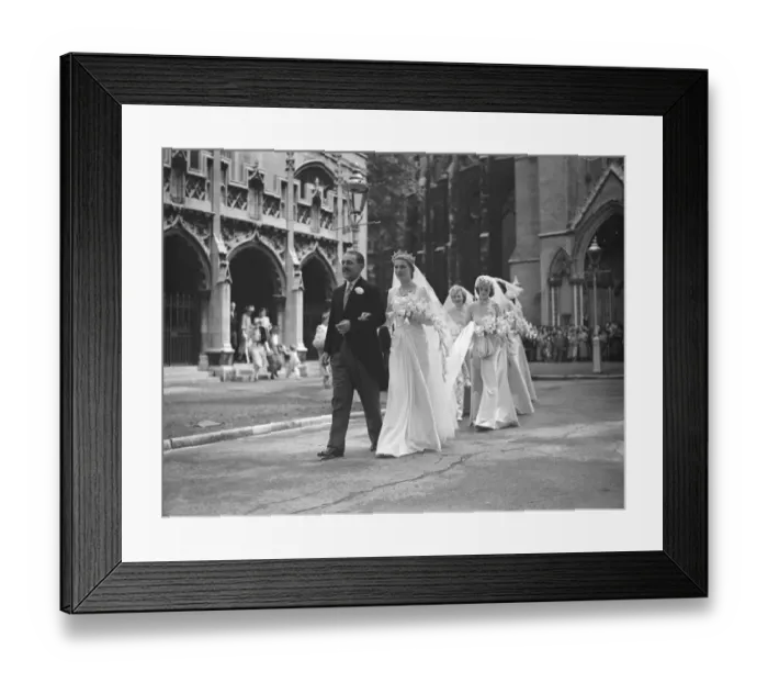 Framed Print : The wedding of Viscount Cowdray to the Earl of Bradfords daughter, Lady Anne Bridgeman
