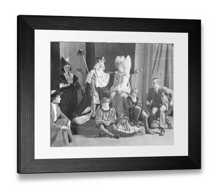 Framed Print : Miss Ellen Terry and her grand children and Mr Holman Clark in dress rehersal of Princess