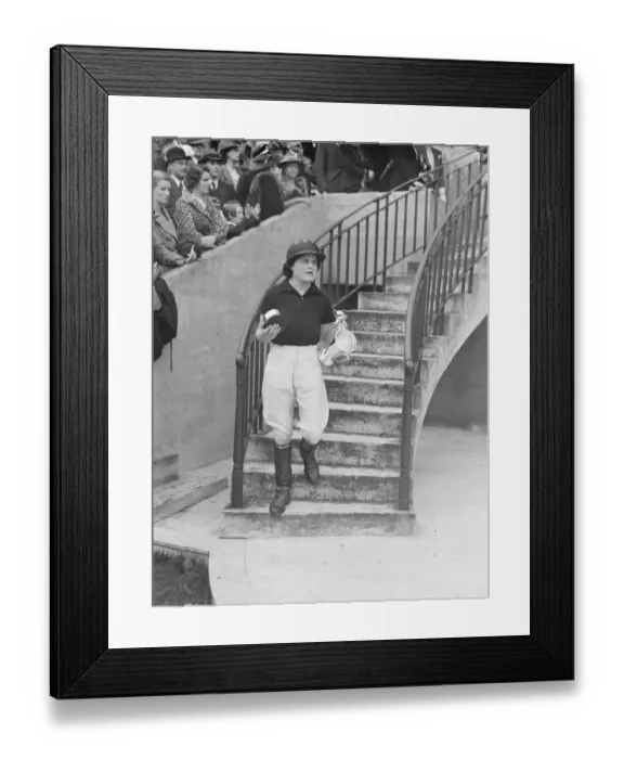 Framed Print : Hurlingham- Ladies Polo, Rugby versus Barton for the Clanbrassil cup Miss Judy Forwood