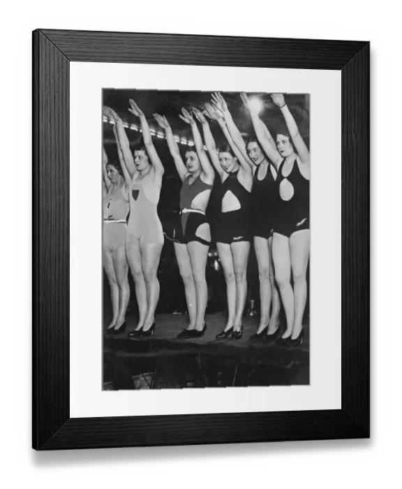 Framed Print : Mannequins wearing latest French bathing suits at the Paris Lido. 25 April 1932 Framed Print : Mannequins wearing latest French bathing suits at the Paris Lido. 25 April 1932