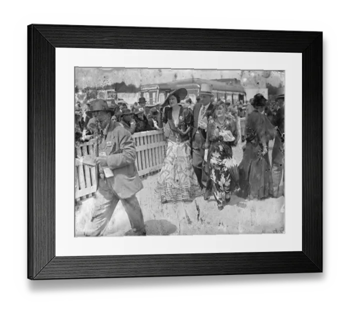 Framed Print : Mrs Webb wears a large hat at Ascot. 16 June 1936