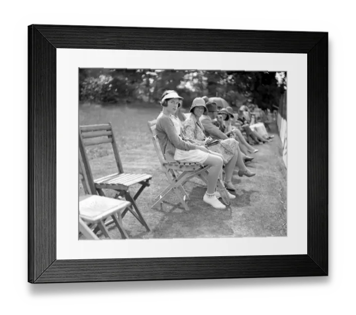 Framed Print : Brockenhurst Junior Tennis Tournament. Miss S. Churchill (Daughter of Mr Winston Framed Print : Brockenhurst Junior Tennis Tournament. Miss S. Churchill (Daughter of Mr Winston