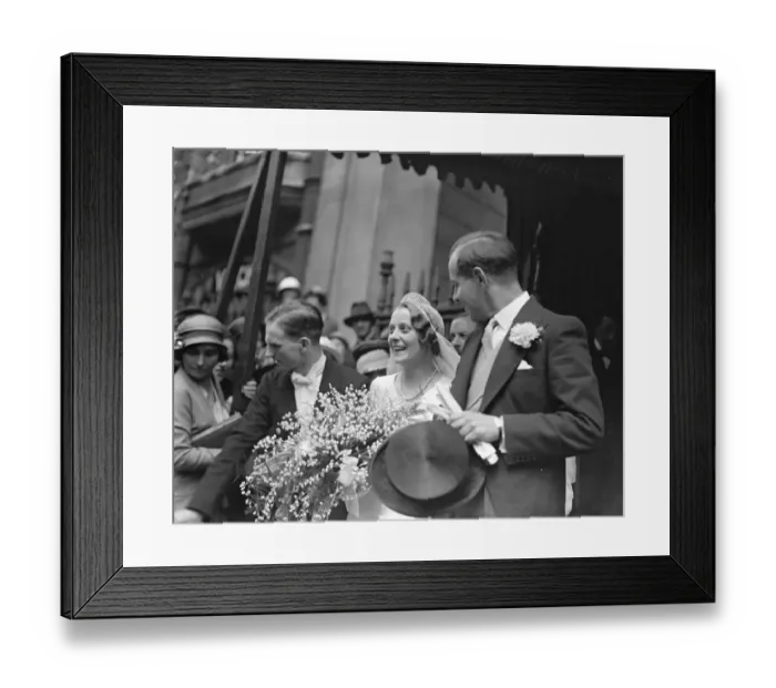 Framed Print : The wedding of Mr Paul Willert and the Honourable Brenda Pearson, daughter of Framed Print : The wedding of Mr Paul Willert and the Honourable Brenda Pearson, daughter of