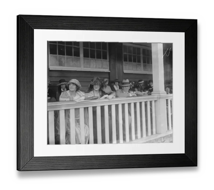 Framed Print : Polo Gymkhana at the Roehampton Club. Watching in the crowd, from left to right Framed Print : Polo Gymkhana at the Roehampton Club. Watching in the crowd, from left to right