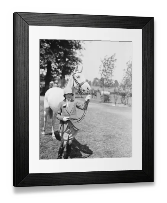 Framed Print : At the Ranelagh Club Pony show - Miss Jackie Hance ( daughter of the well known equestrian Framed Print : At the Ranelagh Club Pony show - Miss Jackie Hance ( daughter of the well known equestrian
