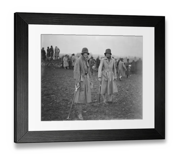 Framed Print : Beaufort Hunt point to point at Leighterton. Countess of Essex and Miss Carden. 1928 Framed Print : Beaufort Hunt point to point at Leighterton. Countess of Essex and Miss Carden. 1928
