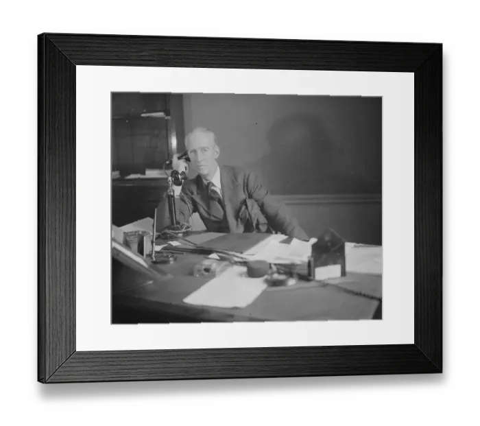 Framed Print : Mr Claude Taylor, Department of overseas trade. Photographed at his office, British Framed Print : Mr Claude Taylor, Department of overseas trade. Photographed at his office, British