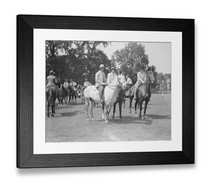Framed Print : The Ranelagh Club Mounted Gymkhana. The riders are; Miss Hazel Hirsch, Miss Audrey Framed Print : The Ranelagh Club Mounted Gymkhana. The riders are; Miss Hazel Hirsch, Miss Audrey