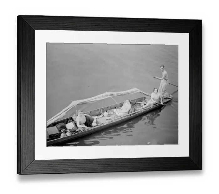 Framed Print : Warm work for the escort. Punts were in favour along the cool upper reaches of Framed Print : Warm work for the escort. Punts were in favour along the cool upper reaches of