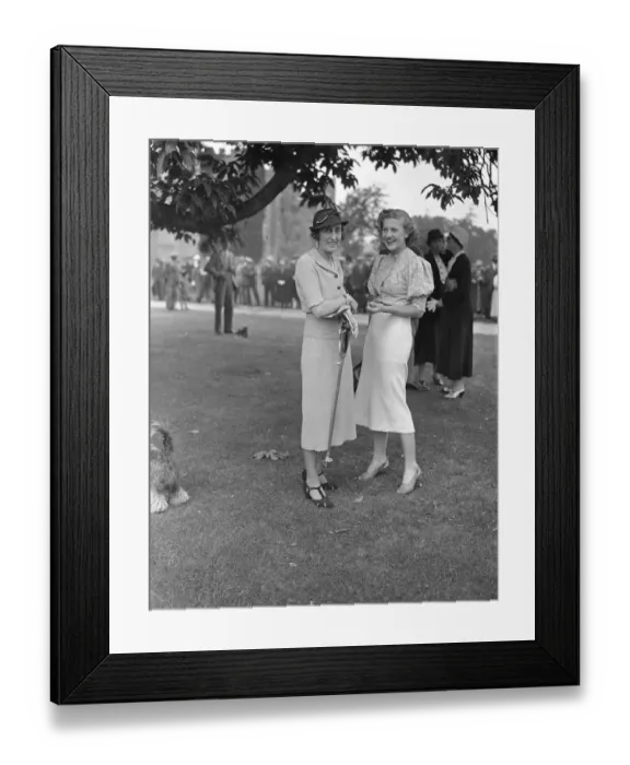 Framed Print : At the Cowdray Park Polo Tournament at Midhurst in Sussex, Lady Cowdray with her Framed Print : At the Cowdray Park Polo Tournament at Midhurst in Sussex, Lady Cowdray with her