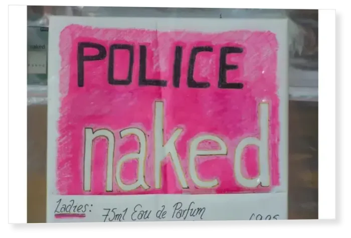 Print : Eye-catching pink poster advertising Police Naked eau de parfum, a new perfume with Print : Eye-catching pink poster advertising Police Naked eau de parfum, a new perfume with