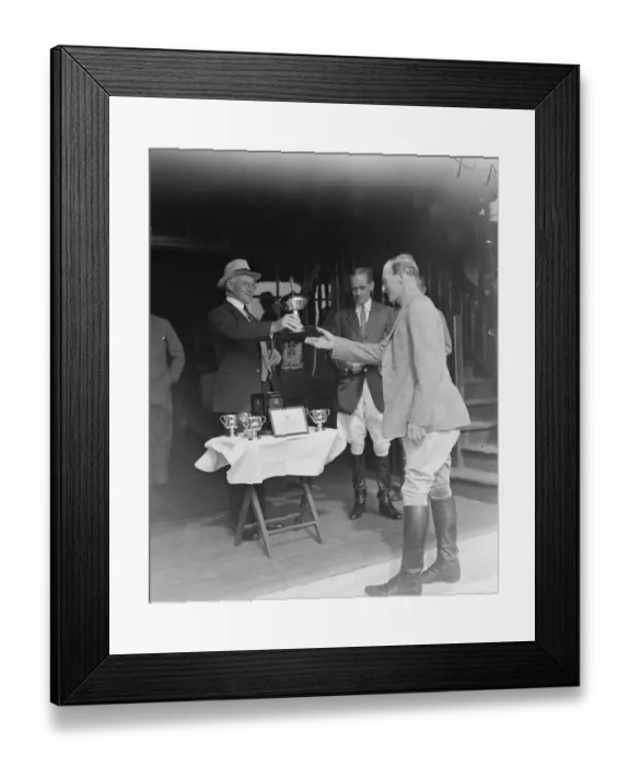 Framed Print : General Sir Beauvoir De Lisle presenting the Subalterns Gold Challenge Cup to Mr R A G Bingley Framed Print : General Sir Beauvoir De Lisle presenting the Subalterns Gold Challenge Cup to Mr R A G Bingley