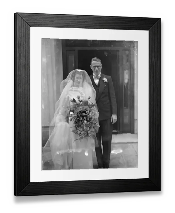 Framed Print : Henry Hall Gives Bride Away At Wedding Of Bert Yarlet, BBC Dance Orchestra Vocalist Henry