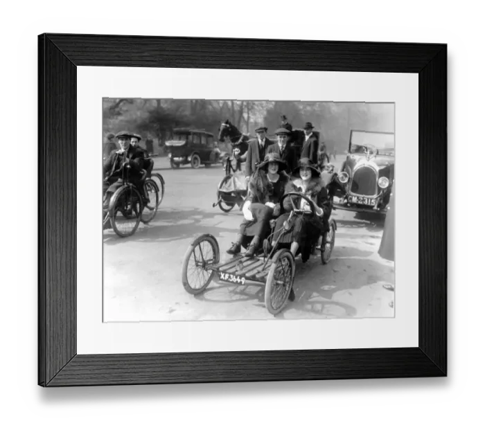 Framed Print : Society in the Park Lady Warrender out for a drive (at wheel) Miss Audry James