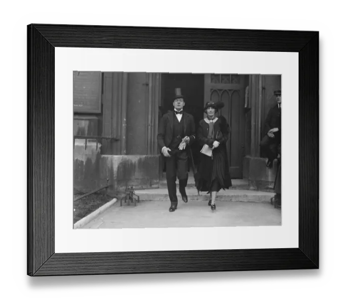Framed Print : Christening of infant daughter of Hon Piers and Mrs Legh at St Margaret s, Westminster