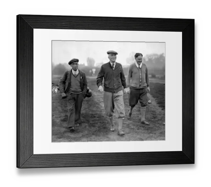 Framed Print : Parliamentary Golf Tournament at. Sir John Simon and Mr J. R. Remer. 1936 Simon