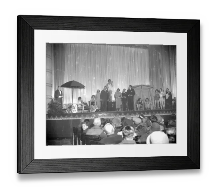 Framed Print : Jack Doyle [ at an beauty contest award ceremony ?] Commodore Cinema Orpington Kent 1934
