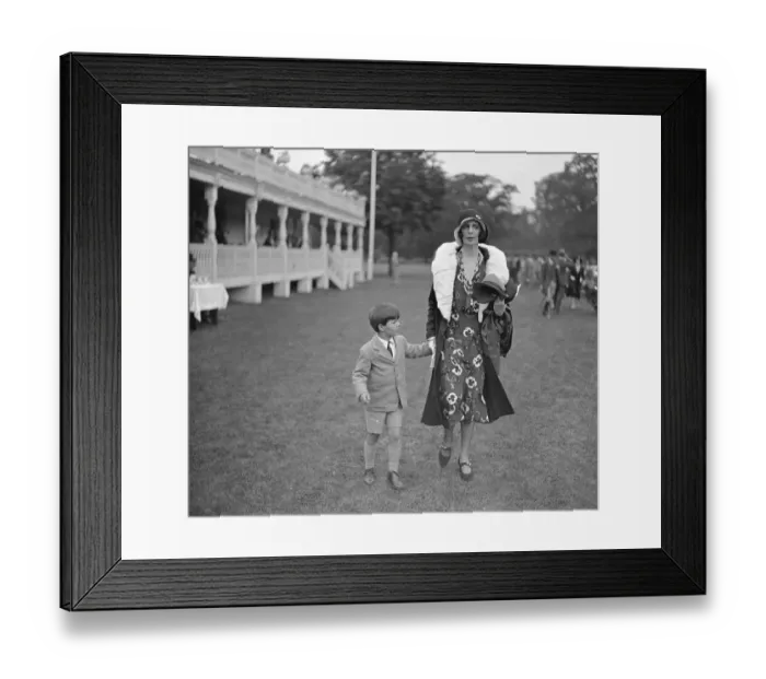 Framed Print : Ranelagh horse and pony show. Hon Mrs Roland Cubitt and her son Harry. 1930 Framed Print : Ranelagh horse and pony show. Hon Mrs Roland Cubitt and her son Harry. 1930