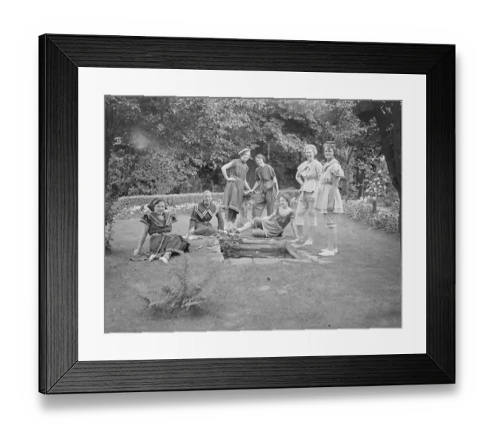 Framed Print : Guests wear bathing costumes of the 19 century at London party. At a party given Framed Print : Guests wear bathing costumes of the 19 century at London party. At a party given