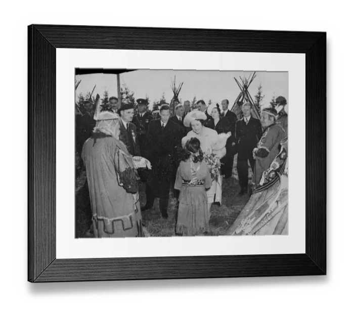 Framed Print : Original caption: The Royal Visit to Canada. The King and Queen visited the Ojibway Framed Print : Original caption: The Royal Visit to Canada. The King and Queen visited the Ojibway