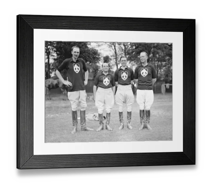 Framed Print : Polo at the Roehampton Club - Juggernauts versus Pandas The Pandas, with appropriate