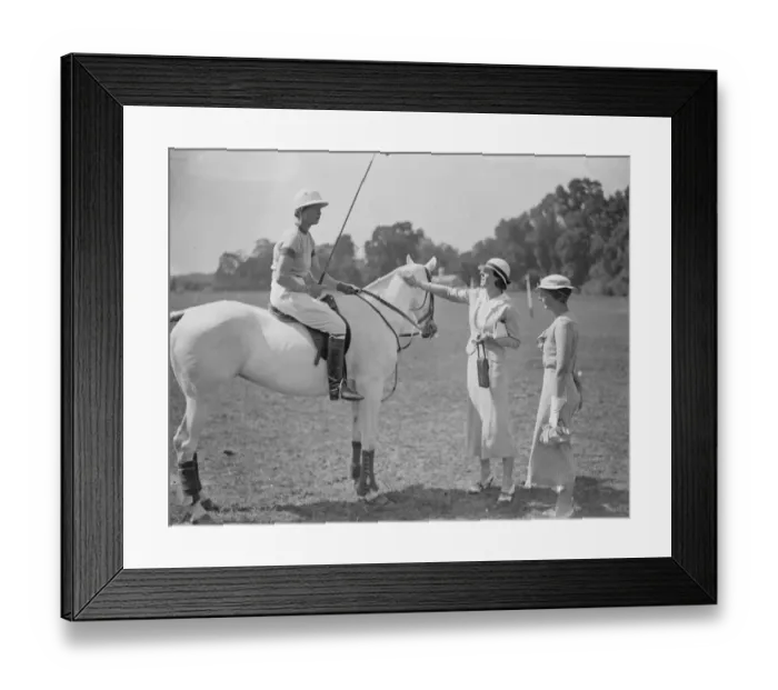 Framed Print : Ladies Polo at Ranelagh - Oddments versus Valkyrie Mrs Merckel ( Oddments ) talking Framed Print : Ladies Polo at Ranelagh - Oddments versus Valkyrie Mrs Merckel ( Oddments ) talking