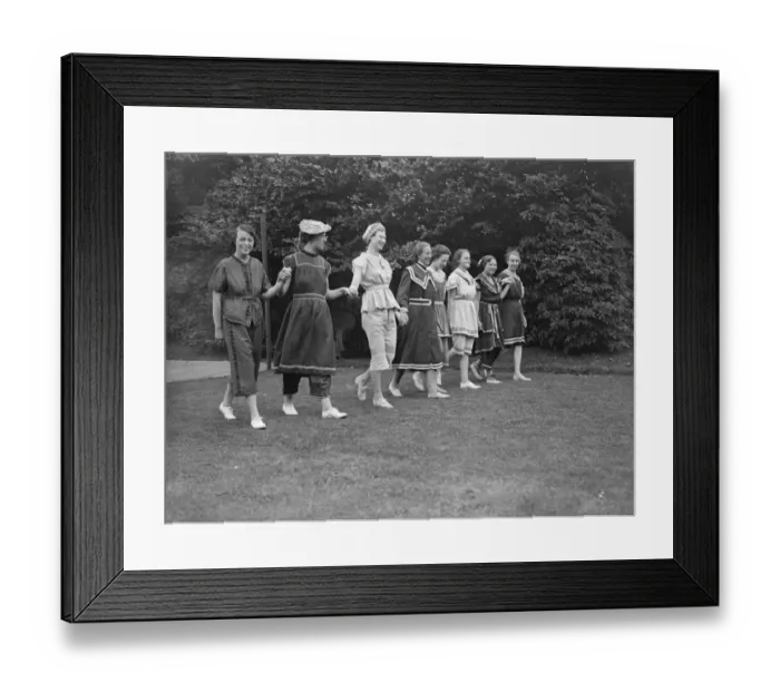 Framed Print : Guests wear bathing costumes of the 19 century at London party. At a party given