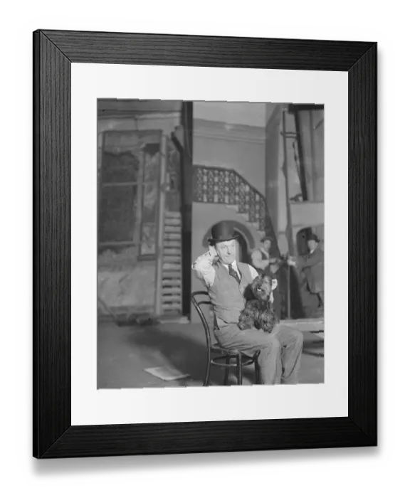 Framed Print : Watch Your Step at the Empire Mr George Graves and his mongrol dog Framed Print : Watch Your Step at the Empire Mr George Graves and his mongrol dog