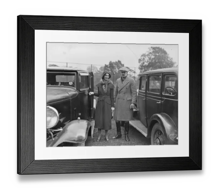 Framed Print : The polo playing Earl of Erne with his fiance, Lady Davina Lytton, whose engagement Framed Print : The polo playing Earl of Erne with his fiance, Lady Davina Lytton, whose engagement
