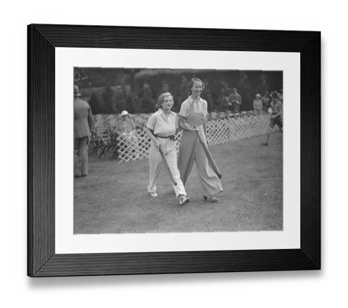 Framed Print : Authors versus actresses cricket at Hampstead Cricket Club Miss Margery Binner