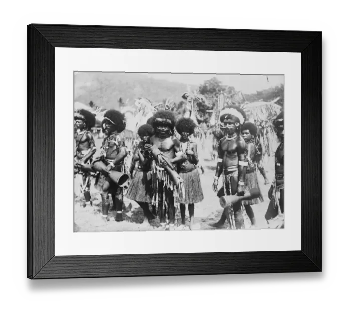 Framed Print : A group of Papuan natives in war paint. 20 October 1934 Framed Print : A group of Papuan natives in war paint. 20 October 1934