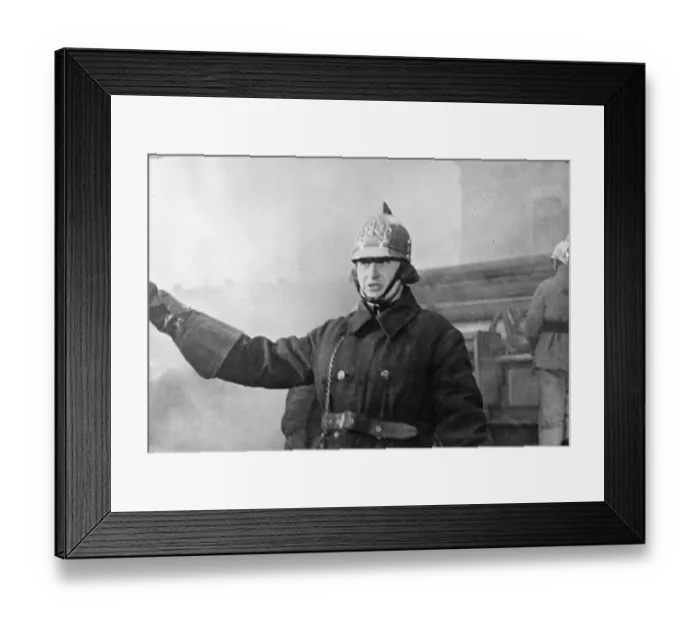 Framed Print : Irene Martens chief of the 18th Fire Brigade, Leningrad signalling directions to Framed Print : Irene Martens chief of the 18th Fire Brigade, Leningrad signalling directions to