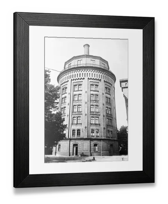 Framed Print : Novel apartment house. A distinguish water tower in Berlin, which has been most satisfactorily Framed Print : Novel apartment house. A distinguish water tower in Berlin, which has been most satisfactorily