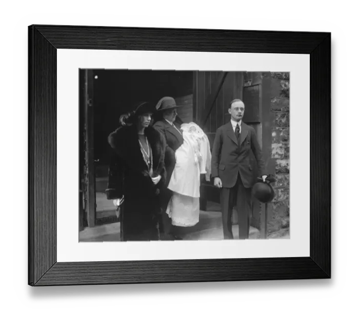 Framed Print : The christening at Christ Church, Down Street, of the infant son of Captain Framed Print : The christening at Christ Church, Down Street, of the infant son of Captain