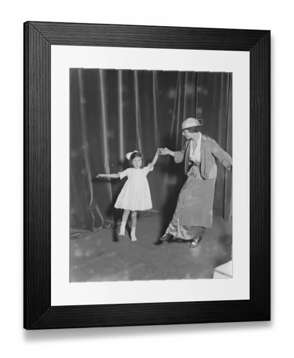 Framed Print : Miss Teddie Gerrard teaching Gwennie Seabrook to dance Framed Print : Miss Teddie Gerrard teaching Gwennie Seabrook to dance