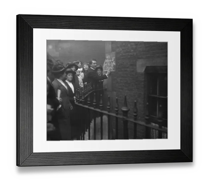 Framed Print : The Poplar Rent Strike. As a result of an increase of rent the tenants of Grosvenor Buildings Framed Print : The Poplar Rent Strike. As a result of an increase of rent the tenants of Grosvenor Buildings