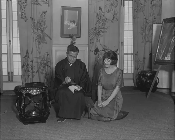 Japanese Poets English Bride. Mr Gonnoske Komai, the Japanese poet and his bride