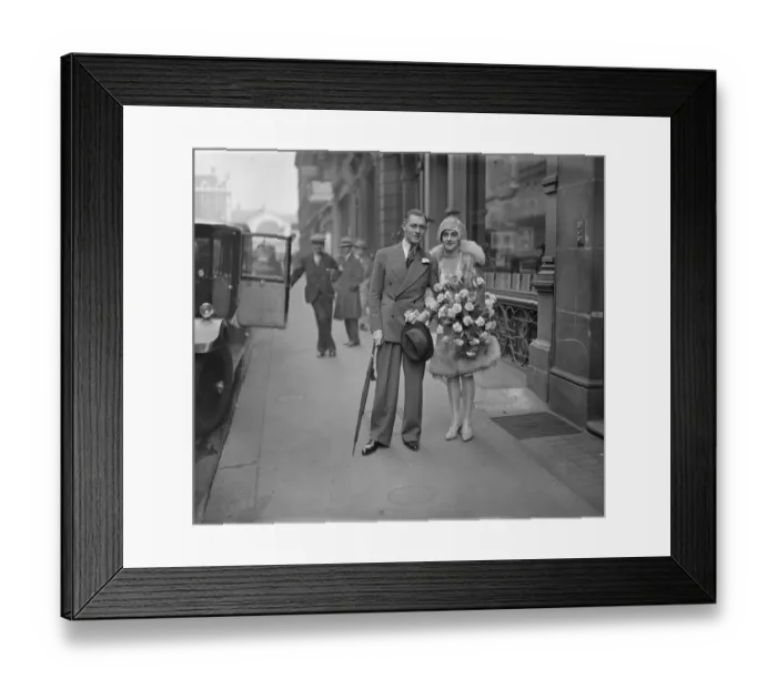 Framed Print : Mr Ormonde J Wedlake and Miss Elwy Jones ( daughter of Mr and Mrs Stanley D Jones Framed Print : Mr Ormonde J Wedlake and Miss Elwy Jones ( daughter of Mr and Mrs Stanley D Jones
