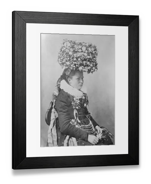 Framed Print : Remarkable head dress worn by a bride in the Black Forest country of Germany 25 May 1920 Framed Print : Remarkable head dress worn by a bride in the Black Forest country of Germany 25 May 1920