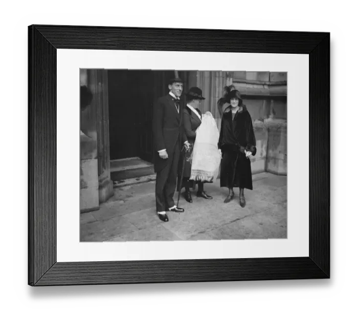 Framed Print : The christening of the daughter of Captain J H Thorpe, M P and Mrs Thorpe Framed Print : The christening of the daughter of Captain J H Thorpe, M P and Mrs Thorpe