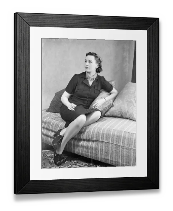 Framed Print : London girl will be Madame Recamier British industrys fair. Miss Iris Leslie Framed Print : London girl will be Madame Recamier British industrys fair. Miss Iris Leslie